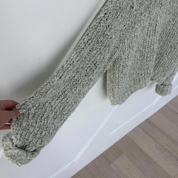 Dries Van Noten Teodora V-Neck Metallic Textured Knit Sweater Jumper Large - Picture 5 of 8